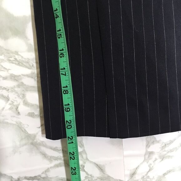 EXPRESS PIN STRIPED NAVY BLUE PENCIL SKIRT NWT CAREER WEAR 12 - Picture 13 of 15